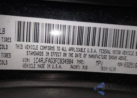 2015 Jeep Grand Cherokee Altitude z USA, uszkodzony, nr VIN 1C4RJFAG3FC834984